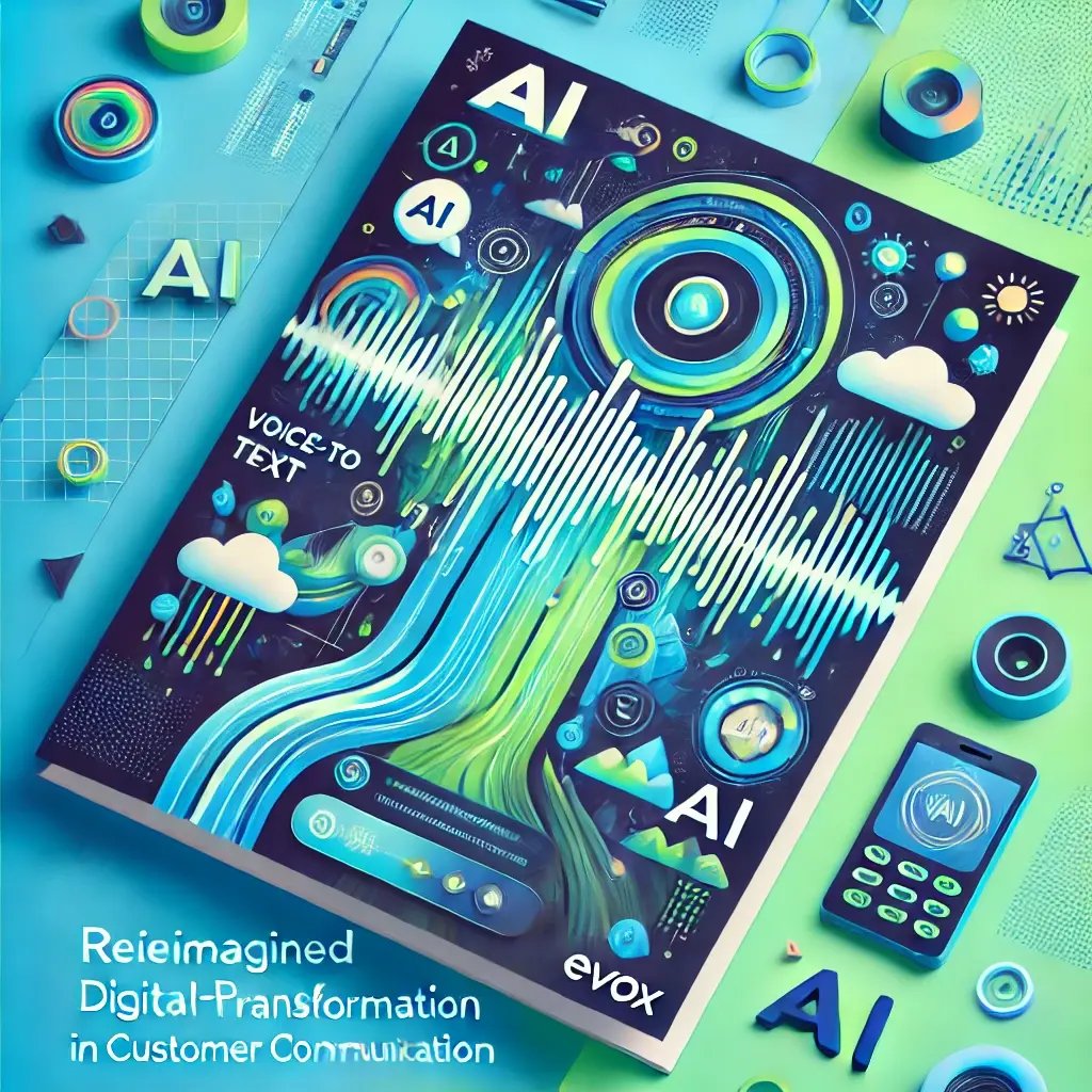 DALL·E 2024-11-14 09.55.39 - A reimagined article cover image for the theme of AI-powered digital transformation in customer communication, with a lively style in vibrant blue and